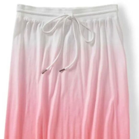 NWT Aeropostale Vintage Y2K XL Tie Dye Orange White Maxi Skirt w/ Drawstring - Picture 7 of 8